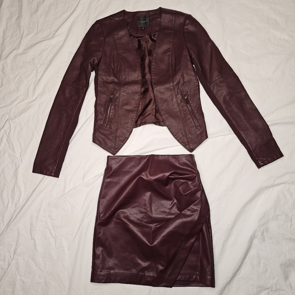 Dynamite Burgundy Skirt Set